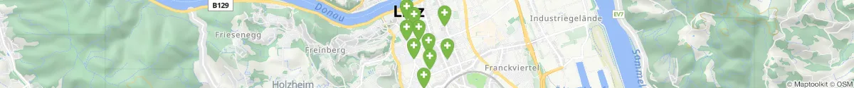 Kartenansicht für Apotheken-Notdienste in der Nähe von Innere Stadt (Linz  (Stadt), Oberösterreich)